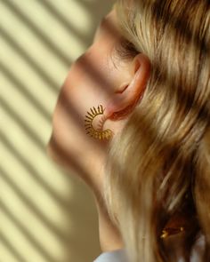 Aylin Gold Hoop Earrings | Ottoman Hands | Sustainable Jewellery by Ottoman Hands Handmade Trendy Ear Cuff, Metal Hoop Ear Cuff, Metal Hoop Ear Cuff For Pierced Ears, Trendy Hoop Ear Cuff With Piercing, Pierced Hoop Ear Cuff As A Gift, Small Hoop Ear Cuff With Ear Wire, Metal Hoop Ear Cuff As Gift, Metal Hoop Ear Cuff Gift, Handmade Small Hoop Cartilage Earrings