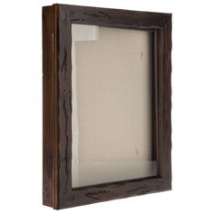 a wooden frame with a white background and an empty piece of paper in the middle