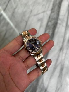 Rolex Purple, Rolex Datejust Women, Omega Speedmaster Date, Purple Diamond, Rose Gold Crystal, Authentic Watches, Rolex Oyster, Rose Gold Watch, Steel Bracelet