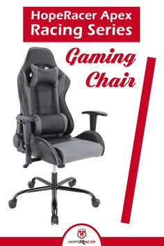 a chair with the words hoperacer apex racing series gaming chair