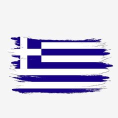 the flag of greece painted in blue and white