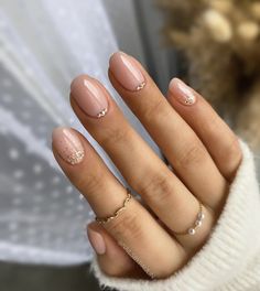 Nude Nails With Glitter, Holiday Acrylic Nails, Ideas Uñas, Ballet Nails, Milky Nails, Nude Nail Designs, Nagel Tips, Girly Acrylic Nails, French Tip Acrylic Nails