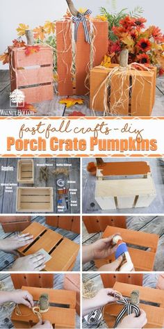 the instructions for how to make an adorable pumpkin box