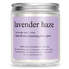 lavender haze candle in a glass jar