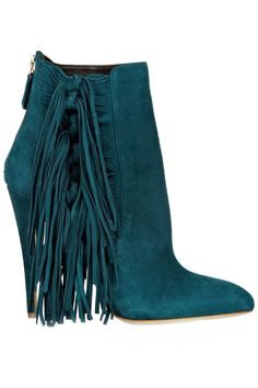 FLECOS....❤ Teal Bag, Brian Atwood Heels, Fringe Shoes, Brian Atwood, Suede Fringe, Fabulous Shoes, Heel Boots