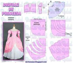 the sewing pattern for this princess dress is easy to sew