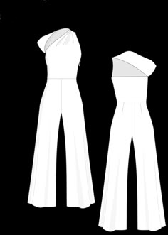 the front and back views of a jumpsuit