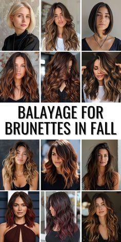 Achieve a stunning look with Balayage for Brunettes in Fall. This hair color trend combines auburn, caramel, and caramel chocolate brown tones to enhance your dark hair. The addition of light blonde and red highlights provides a beautiful contrast, making your hair look vibrant and ready for the season. Caramel Red Balayage Brunettes, Fall Balayage Hair Colors, Types Of Balayage Brunette, Subtle Red Balayage Brunettes, Multi Colored Balayage, Light Brown Burgundy Hair Color, Dark Brown Fall Hair Balayage, Fall Hair For Dark Skin, Chestnut Brown Hair With Blonde Balayage