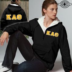 This jacket is perfect for the fall.  It would look so cute with a pair of leggings and riding boots, perfect for when you go pumpkin picking with your sisters!  Click through for purchasing options and to view this and more sorority apparel and merchandise from Something Greek. Sigma Alpha, Alpha Gamma Delta