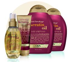 Strength. It’s a beautiful thing. Why not infuse your hair with it? Rich, fortifying keratin proteins reinforce each strand to resist split ends, fly-aways and bad-hair days. Ogx Hair Products, Keratin Oil, Hair Keratin, Keratin Hair, Hair Routines, Split Ends