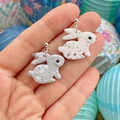 Each Rabbit's texture are 'unique' but they are all equally cute and detailed! Earrings are completely handmade out of polymer clay.  *This item is made to order! Please allow between 5-7 business days for your item to be made. ★ Thanks for looking! Bunny Polymer Clay, Big Cup Of Coffee, Grey Rabbit, Easter Items, Polymer Clay Earrings, Clay Earrings, Easter Bunny, Jewelry Earrings Dangle, Etsy Earrings