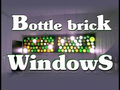 the words bottle brick windows are displayed in front of a computer screen with lights on it