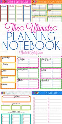 the ultimate planning notebook printable