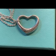 Euc Retired Elsa Peretti Open Heart Pendant& Peretti 15” Necklace Never Used/ Comes With Authentic Pouch Open Heart Necklaces For Wedding, Open Heart Necklace For Wedding, Formal Heart Cut Necklaces, Classic Open Heart Necklace For Formal Occasions, Elegant Silver Necklace With Heart Detail, Formal Open Heart Charm Necklace, Anniversary Necklaces With Heart Detail, Formal Heart Cut Necklace, Formal Open Heart Necklace