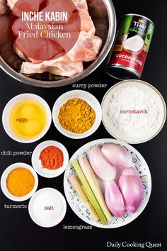 the ingredients for this recipe include meat, eggs and spices