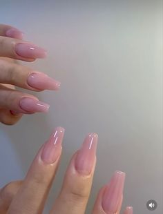 Office Acrylic Nails, Dainty Manicure, Soft Coffin Nails, Gelx Inspo Nails, Real Long Nails, Rosa Nails, Long Nails Acrylic, Natural Fake Nails