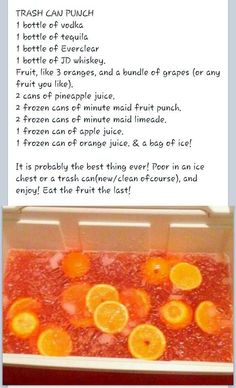 a recipe for oranges and watermelon juice in a container with instructions on how to make it