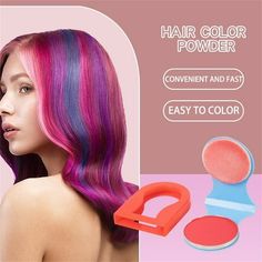 Disposable Hair Dye Powder Temporary Hair Chalk Disposable Hair Dye Powder Water Soluble Hair Dye Powder Eight Colors Suitable For Travel Parties Cosplay DIY Features: Sliding Highlight Hair Dyeing PowderOur temporary hair powder comes in 8 bright and different colors, including orange, , red, yellow, blue, green, cyan, purple. Can be mixed or used alone according to your preference. Also available in a variety of popular shades. Suitable for all hair colors. Can be a perfect at-home hair colori Festival Hair Diy, Highlight Hair Dye, Chalk Hair, Washable Hair Color, Sport Events, Temporary Hair Dye, Y2k Hair, Diy Hair Color, Hair Chalk