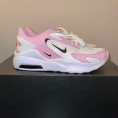 Nike Air Max Bolt Low Womens 6.5 Running Shoes Pink White Cu4152-103 New Brand New Without Box Pink Slip-on Sneakers With Perforations, White Air Max Running Shoes With Round Toe, White Air Max Cushioned Running Shoes With Round Toe, White Running Shoes With Air Max Cushioning, Casual Pink Running Shoes With Perforations, White Air Max Cushioned Sneakers, White Synthetic Sneakers With Air Max Cushioning, White Running Shoes With Perforated Toe Box, White Slip-on Sneakers With Air Cushioning