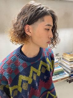 Long Curly Hair Undercut Men, Long Curly Undercut Mens, Wolfcut Men Long Hair Curly, Man Long Curly Hairstyle, Biracial Men Long Hair, Mens Long Hair Undercut, Long Wavy Haircuts, Long Hair Perm, Undercut Long Hair