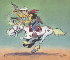 Lucky Luke #(Excerpt) Luke Flowers Illustration, Lucky Luke Drawing, Luke Fan Art Percy Jackson, Luke Skywalker Comic Art, Luke Best Illustrations, Dylan Dog, Easy Disney Drawings, Lucky Luke, Cowboy Pictures