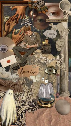 collage of various items including shoes, artwork, and other things to make it look like they are floating in the air