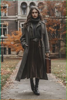 Welcome to the cozy, mysterious world of dark academia fashion, where autumn vibes and scholarly style come together perfectly. In this article, we’re showcasing five dreamy outfits that blend vintage charm with laid-back sophistication. Dark Academia Outfit Women, Dark Academia Look, Library Chic, Autumn Woman