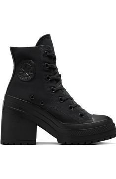 Converse Chuck 70 De Luxe Heel Platform Sneaker (Women) | Nordstrom Converse Boots Outfit, Heeled Converse, Converse High Heels, Chuck 70 De Luxe Heel, Converse Heels, Converse Style Women, Converse Boots, Tenis Converse, Goth Shoes