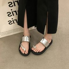 LBSFY - 2024 Summers Women Slippers Fashion Crystal Clip Toe Slides Shoes Ladies Casual Outdoor Beach Flats Sandalias Flip Flop Beach Flats, Trend Sandals, Mens Sandals Fashion, Women Slippers Fashion, High Heel Slippers, Women Slides, Womens Mary Janes, Summer Heels, Trending Sandals