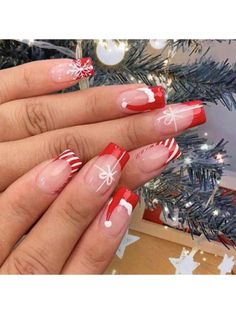 Red and White  Collar    Color Nails,Bare Nails,3D Nails Embellished   Beauty Tools Easy Nails, Nailed It