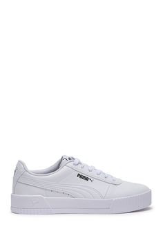 With its simplistic design, this leather sneaker is perfect for your shoe collection. Sizing: True to size. White Synthetic Wedge Sneakers With Vulcanized Sole, Sporty White-sole Platform High-top Sneakers, Sporty Platform High-top Sneakers With White Sole, White Platform High-top Sneakers For Sports, White Low-top Wedge Sneakers With Platform, White Mid-top Wedge Sneakers With Platform, White Synthetic High-top Platform Sneakers, Casual Leather Skate Shoes With Platform, Casual Leather Platform Skate Shoes