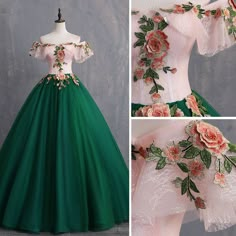 Vintage / Retro Dark Green Prom Dresses 2019 Ball Gown Appliques Lace Off-The-Shoulder Short Sleeve Backless Floor-Length / Long Formal Dresses Dark Green Prom Dresses, فستان زهري, House Tyrell, Green Prom Dresses, Evening Dress Long, Green Prom, 파티 드레스, Prom Dresses 2019