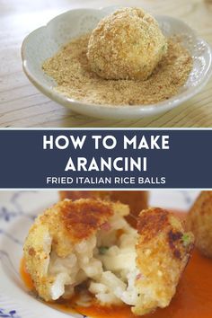 how to make aranci with fried italian rice balls in the middle and on the side