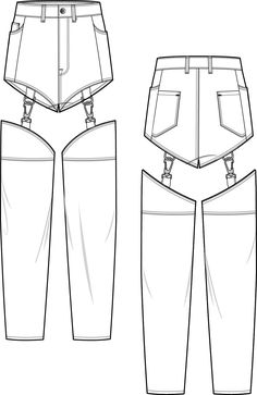 the front and back views of shorts