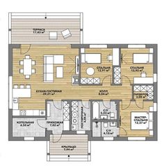 an apartment floor plan with two bedroom and one living room in the same area,