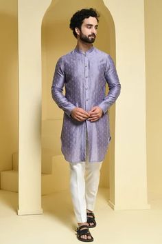 Shop for KUSTOMEYES Purple Silk Embroidered Kurta And Pant Set for Men Online at Aza Fashions Festive Straight Kurta With Set-in Sleeves, Festive Kurta With Set-in Sleeves, Traditional Designer Kurta With Set-in Sleeves, Eid Straight Kurta With Set-in Sleeves, Fitted Kurta With Set-in Sleeves For Festive Occasions, Festive Fitted Kurta With Set-in Sleeves, Fitted Kurta With Set-in Sleeves For Eid, Fitted Kurta With Set-in Sleeves For Wedding, Wedding Kurta With Set-in Sleeves For Eid