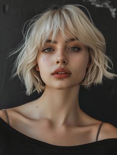 Blonde Bob Haircuts Guide – Styles and Tips London Bob Haircut, Bleached French Bob, Platinum Blonde Shaggy Bob, French Bob Blonde Bangs, Short Blonde Middle Part, Short Bob With Bangs Blonde, Gray French Bob, French Bob Blonde Short Hair, French Bob With Side Bangs