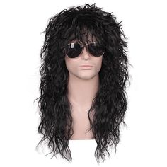 Category:Synthetic Wig; Gender:Men's; Wig Type:Halloween Wig,Party Wig,Natural Wigs,Cosplay Wig; Occasion:Birthday,Vacation,Party / Evening,Daily Wear,Party Evening; Age Group:Adults; Color Shade:Black; Hair Material:Synthetic Hair; Cap Construction:Machine Made; Texture:Curly; Length:Medium Length; Features:Fluffy,Comfy,Fashion,Cosplay,Party; Net Weight:0.28; Heat Resistant:Yes; Listing Date:05/20/2021; Cap Circumference:; Front to Back:; Nape of Neck:; Side to Side Across Forehead:; Side to Si Backpacking Workout, Fall Wigs, 80s Wig, Mullet Wigs, Rocker Costume, Noises Off, Curly Fashion, V Tattoo, 80s Rocker