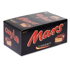 two boxes of mars chocolates on a white background