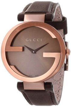 Gucci Women's YA133309 Interlocking Brown Strap Watch Gucci,http://www.amazon.com/dp/B009GZO5EM/ref=cm_sw_r_pi_dp_MZ-asb0NEPCR0JR2 Produk Apple, Brown Leather Strap, Gucci Men, Watch Collection