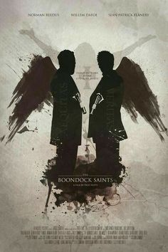 the boonhook saints movie poster with two men facing each other and one holding a knife