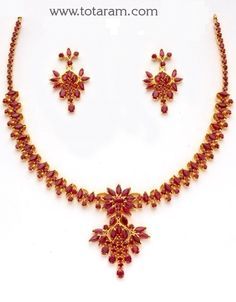 Rubies Necklace, Ruby Necklace Designs, Gold Ruby Necklace, Ruby Jewelry Necklaces, Indian Gold Jewelry, Ruby Bangles, Gold Jewelry Simple Necklace, Gold Necklace Indian Bridal Jewelry, Gold Jewelry Stores