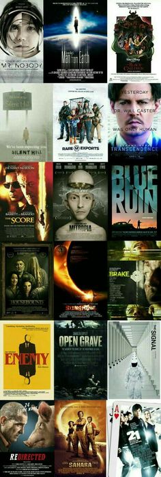 many different movie posters are shown together