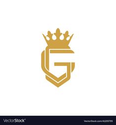 the letter g with a crown on top of it logo design template for company identity