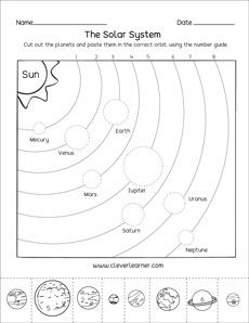 the solar system worksheet for kids to learn how to read and draw it