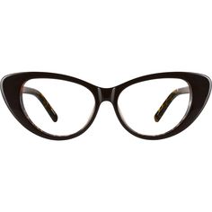 Take a trip back to the swinging ‘60s with these dramatic mid-century-modern-inspired cat-eye eyeglasses for women. This full-rim style is made of high-quality acetate/plastic and comes equipped with spring hinges for added comfort and breakage protection plus stainless steel rods embedded into the temple arms for easy adjustability. The outside of the eyeglasses is black while the inside is classic tortoiseshell. These eyeglasses that will make a stylish pair of eyeglasses or sunglasses. | Zenni Women's Punk Cat-Eye Prescription Eyeglasses Black Tortoise Shell Plastic Stylish Glasses For Women, Punk Cat, Punk Cats, Swinging 60s, Diamond Face Shape, Black Tortoise, Eye Prescription, Rim Design, Diamond Face