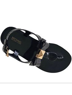 Michael Kors Women's Aliza Jelly Sandal Black 45T8AZFA1Q. Luxury Michael Kors Sandals With Heel Strap, Luxury Michael Kors Sandals For Summer, Luxury Michael Kors Sandals For Evening, Luxury Michael Kors Elegant Sandals, Luxury Elegant Michael Kors Sandals, Luxury Michael Kors Ankle Strap Sandals, Luxury Michael Kors Summer Heels, Jelly Sandals, Black Sandals