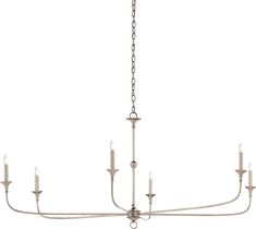 a large chandelier with six candles hanging from it's center and four arms