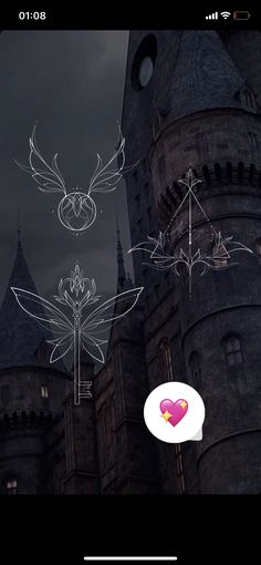 the screenshot shows an image of a castle with wings and a heart on it