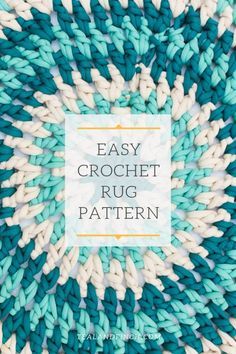 an easy crochet rug pattern with text overlay